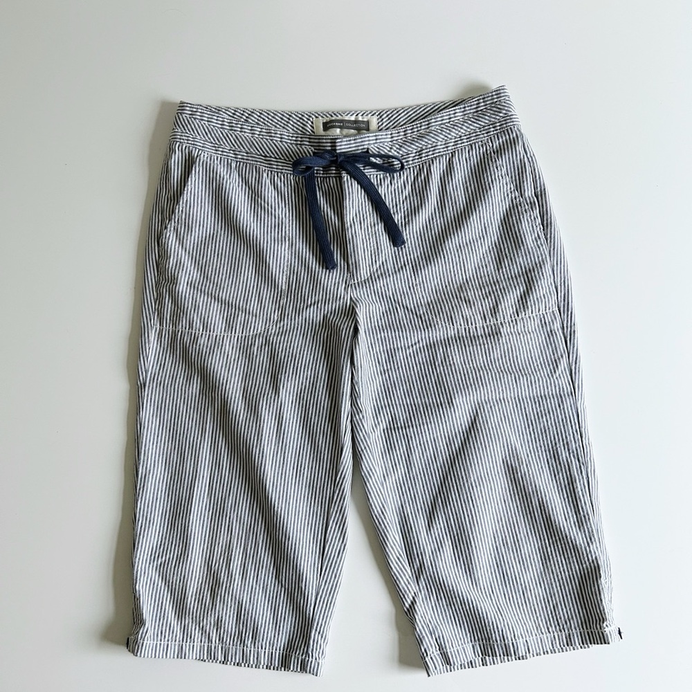 Dockers Collection Favorite Fit Navy Stripe Drawstring Shorts / Capris - Size 8